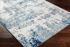Livabliss Sunderland Machine Woven Polypropylene Area Rug for Modern Living and Dining Rooms Dark Blue, Aqua 2'7" x 10'2" SUN2300-27103