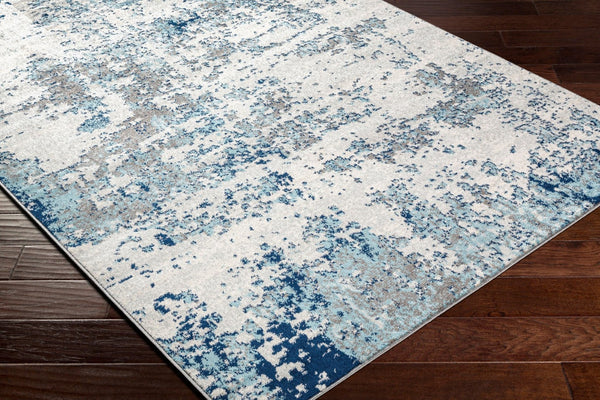 Livabliss Sunderland Machine Woven Polypropylene Area Rug for Modern Living and Dining Rooms Dark Blue, Aqua 2'7" x 10'2" SUN2300-27103