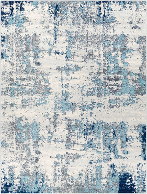 Livabliss Sunderland Machine Woven Polypropylene Area Rug for Modern Living and Dining Rooms Dark Blue, Aqua 7'10" x 10'2" SUN2300-710103