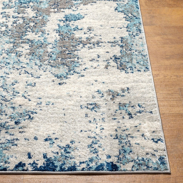 Livabliss Sunderland Machine Woven Polypropylene Area Rug for Modern Living and Dining Rooms Dark Blue, Aqua 2'7" x 10'2" SUN2300-27103