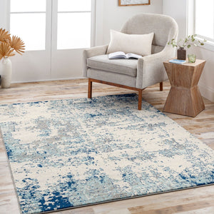 Livabliss Sunderland Machine Woven Polypropylene Area Rug for Modern Living and Dining Rooms Dark Blue, Aqua 10' x 14' SUN2300-1014