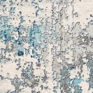 Livabliss Sunderland Machine Woven Polypropylene Area Rug for Modern Living and Dining Rooms Dark Blue, Aqua 2'7" x 10'2" SUN2300-27103
