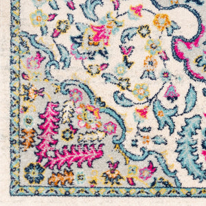 Livabliss Sunderland Traditional Neutral Area Rug Polypropylene Woven for Living and Dining Rooms Pink, Aqua 6'7" x 9' SUN2312-679