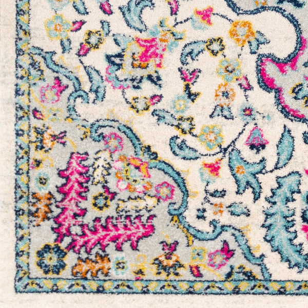 Livabliss Sunderland Traditional Neutral Area Rug Polypropylene Woven for Living and Dining Rooms Pink, Aqua 6'7" x 9' SUN2312-679