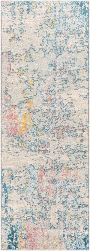 Livabliss Sunderland Machine Woven Polypropylene Runner Rug for Hallways and Entryways Teal, Dusty Cor 2'7" x 7'3" SUN2334-2773