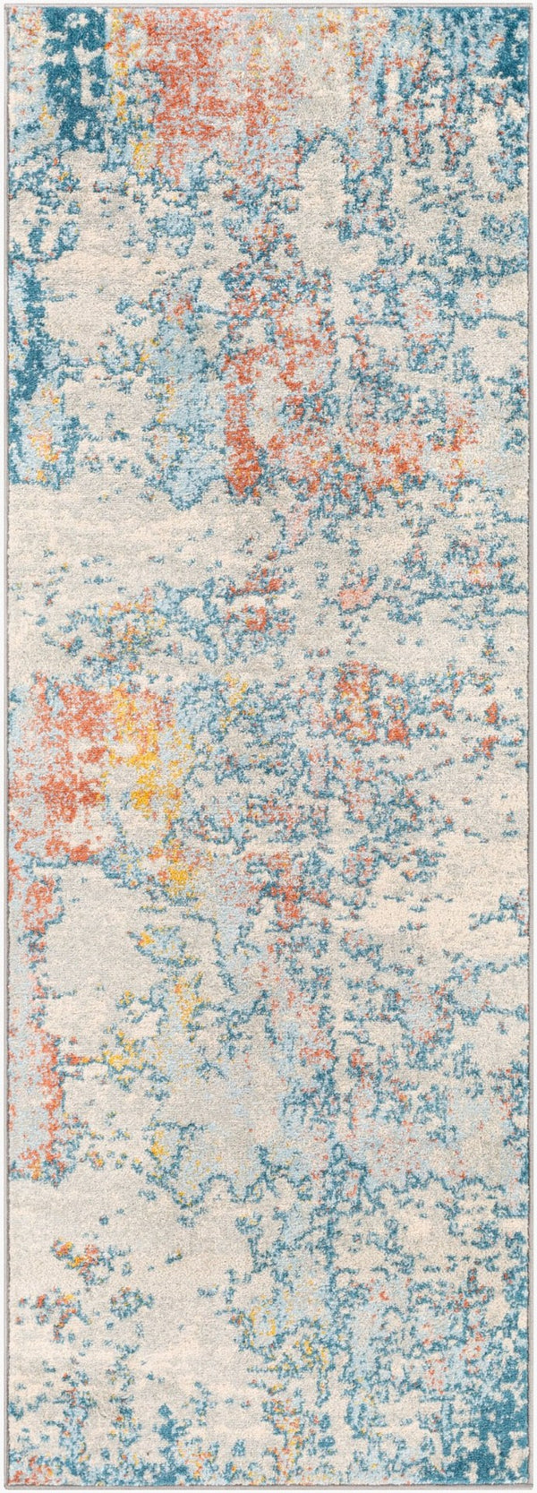 Livabliss Sunderland Polypropylene Runner Rug Turkish Woven Hallway Accent with Structured Pattern Teal, Pale Blue 2'7" x 7'3" SUN2335-2773