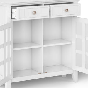 English Elm Acadian Entryway Storage Cabinet - Elegant White Wood Design With Adjustable Shelves & Drawers B136P158295