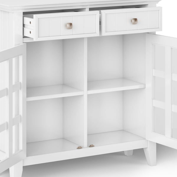 English Elm Acadian Entryway Storage Cabinet - Elegant White Wood Design With Adjustable Shelves & Drawers B136P158295
