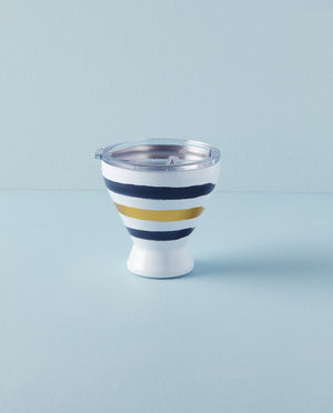 Lenox Blue Bay Stripe Pattern Stainless Steel Cocktail Tumbler Blue, NAVY METAL 895899