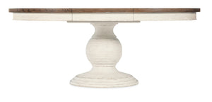 Hooker Furniture Americana Round Pedestal Dining Table With Carved Base, Two-Tone Honey Top & 22" Pull-Out Leaf Whites/Creams/Beiges 7050-75203-02