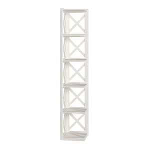 Homelegance By Top-Line Julius X-Frame 5-Shelf Bookcase White Rubberwood