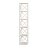 Homelegance By Top-Line Julius X-Frame 5-Shelf Bookcase White Rubberwood