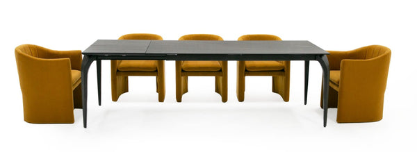 VIG Furniture Suri Black Ceramic Extendable Dining Table With Butterfly Leaf, 71"/94.5" Seats 6-8, Modern Elegance VGYF-DT8937-BLK-DT
