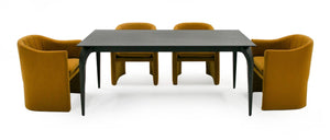 VIG Furniture Suri Black Ceramic Extendable Dining Table With Butterfly Leaf, 71"/94.5" Seats 6-8, Modern Elegance VGYF-DT8937-BLK-DT
