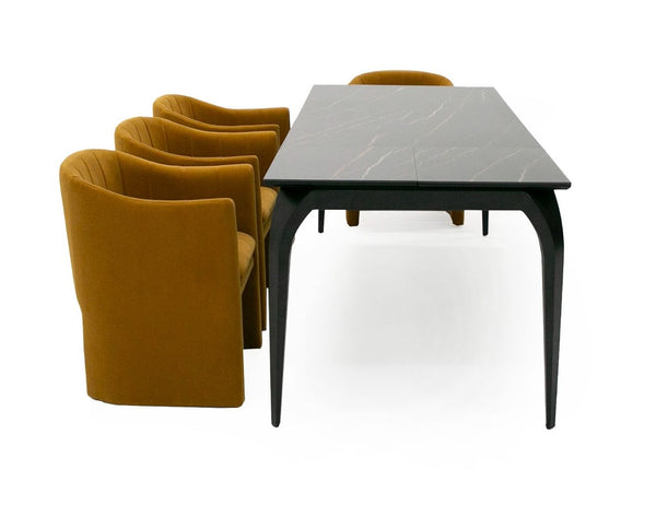VIG Furniture Suri Black Ceramic Extendable Dining Table With Butterfly Leaf, 71"/94.5" Seats 6-8, Modern Elegance VGYF-DT8937-BLK-DT