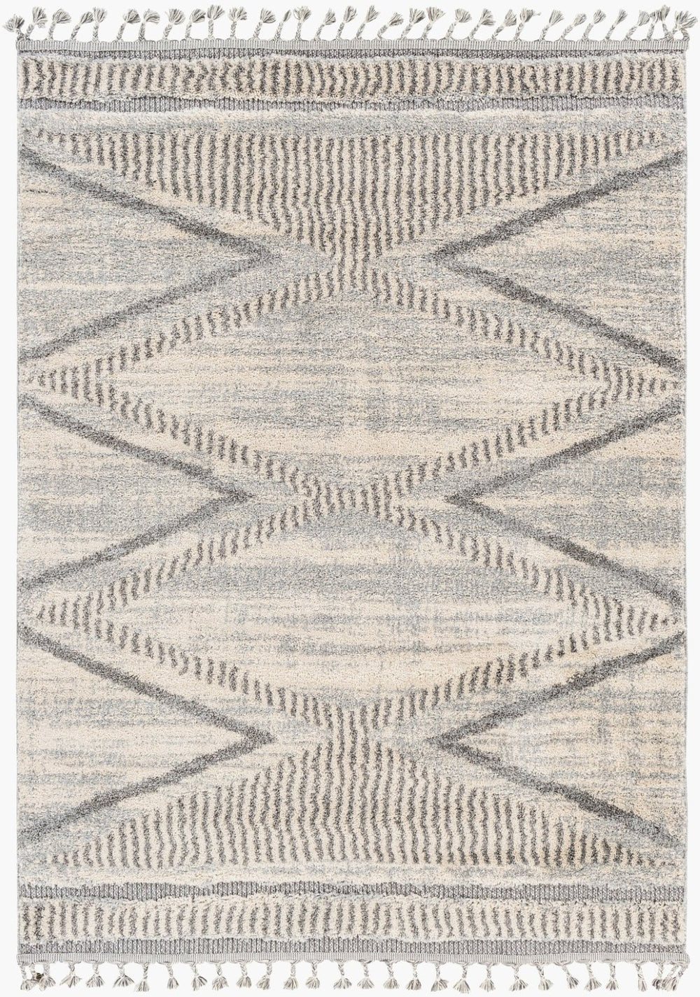 Livabliss Sousse Geometric Bohemian Global Area Rug High Pile Polypropylene Fringe Living Room SUS2300-9612