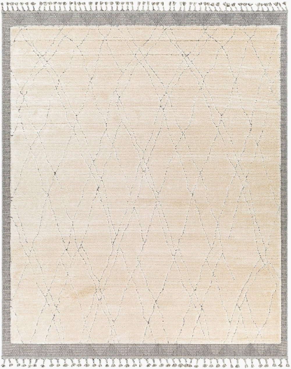 Livabliss Sousse Global Bohemian Area Rug with High Low Pile Texture and Fringe Border Accent SUS2303-5673