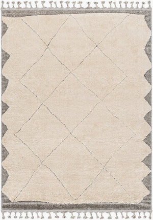 Livabliss Sousse Bohemian Global Runner Rug High Pile Polypropylene Fringe Hallway Entryway Light Beige, Ch 9'6" x 12' SUS2304-9612