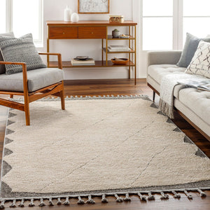 Livabliss Sousse Bohemian Global Runner Rug High Pile Polypropylene Fringe Hallway Entryway Light Beige, Ch 9'6" x 12' SUS2304-9612
