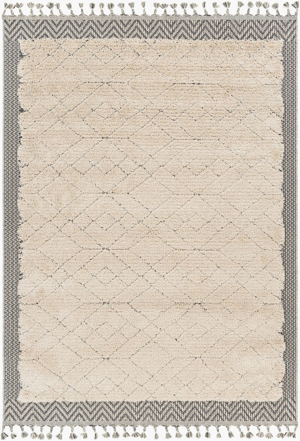 Livabliss Sousse Bohemian Geometric High Pile Polypropylene Area Rug with Fringe for Living Rooms SUS2305-5673