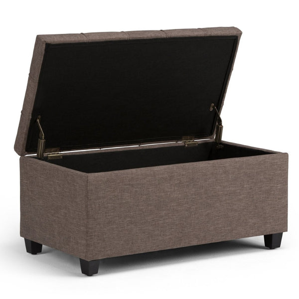 English Elm Sienna Storage Ottoman Bench - Versatile Fawn Brown Seating With Chic Tufted Design & Storage Space B136P159112-GIGA