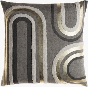 Surya Sutton Cotton Square Accent Pillow Minimalist Indian Craft for Sofas and Armchairs SUT001-2020D