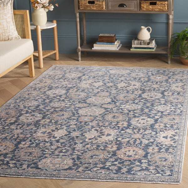 Safavieh Sutton 101 Power Loomed Space Dyed Polyester Rug Navy / Beige Brown SUT101N-8