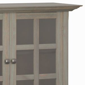 English Elm Acadian Medium Storage Cabinet - Distressed Grey, Solid Wood, Adjustable Shelves & Elegant Design B136P158279