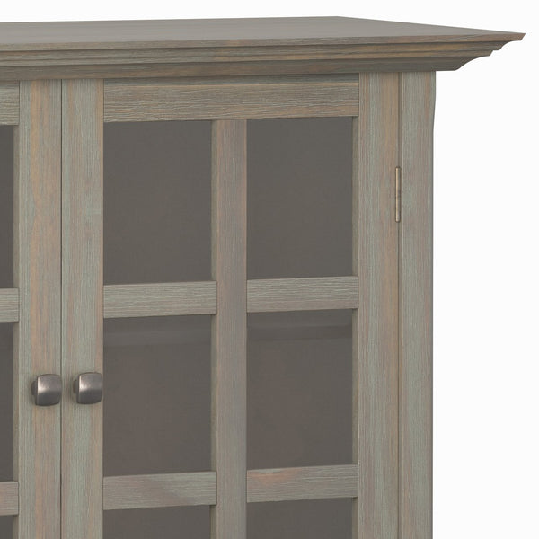 English Elm Acadian Medium Storage Cabinet - Distressed Grey, Solid Wood, Adjustable Shelves & Elegant Design B136P158279