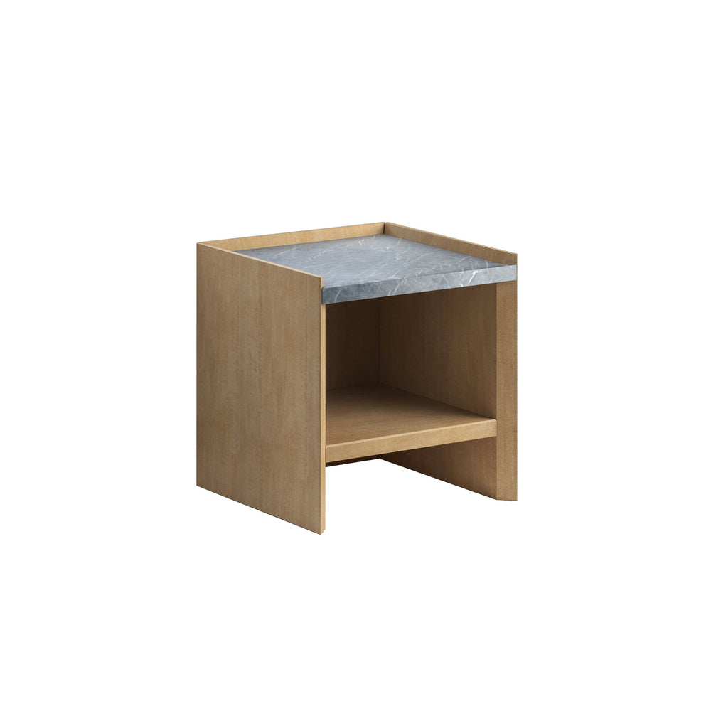 A.R.T. Furniture Loft End Table - Classic Contemporary Design In Figured Maple With Elegant Honed Marble Top & Shelf Brown Material(S), Poplar,Rubberwood,Figured Maple And Marble 335304-1911