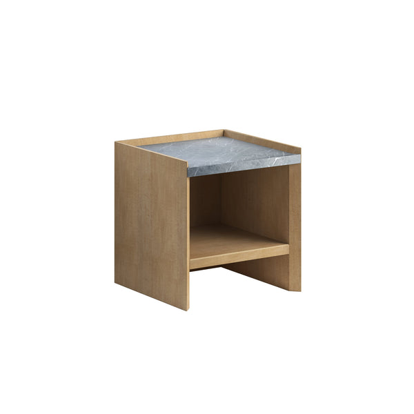 A.R.T. Furniture Loft End Table - Classic Contemporary Design In Figured Maple With Elegant Honed Marble Top & Shelf Brown Material(S), Poplar,Rubberwood,Figured Maple And Marble 335304-1911
