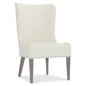 Bernhardt Bernhardt Albion Side Chair — Upholstered Wingback Style, Solid White Oak Legs, Nailhead Trim, Versatile Accent Seating 311543