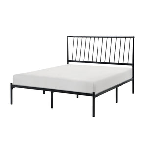 Homelegance By Top-Line Dante Metal Platform Bed with Curved Metal Headboard Black Metal