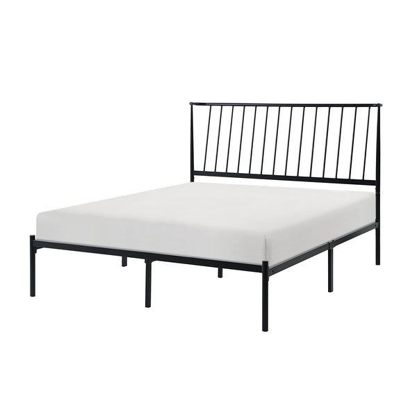 Homelegance By Top-Line Dante Metal Platform Bed with Curved Metal Headboard Black Metal