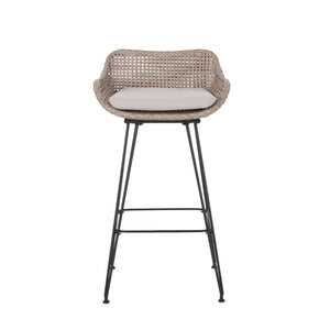 English Elm Pe Rattan Outdoor Bar Stools All Weather Woven Set with Cushioned Seats for Patio 71503.00MLBRN