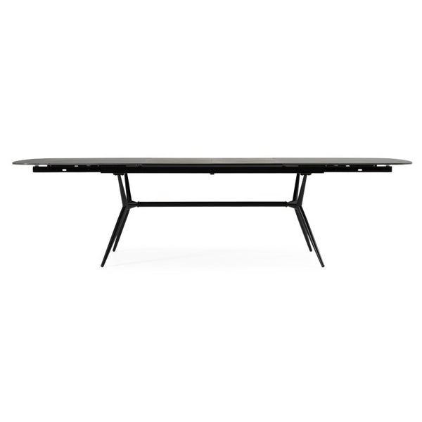 VIG Furniture Suzie Extendable Dining Table With Black Ash Ceramic Top & Matte Iron Base, Seats 6–8, Modern VGDW3013-08