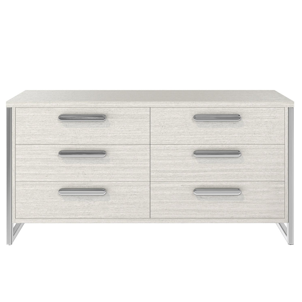 Bernhardt Bernhardt Stratum Dresser In Mist Wood Grain With 6 Soft-Close Drawers & Polished Nickel Accents 325052