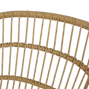 English Elm Christopher Knight Home® - TERRY Light Brown PE Rattan Dining Chairs Set of 2 with Water-Resistant Cushions, Tub Sled Legs Design 72043.00LBGE