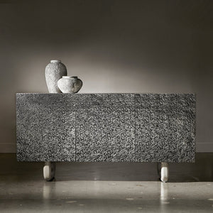 Bernhardt Bernhardt Sereno Buffet - Rustic-Modern Walnut & Textured Metal Buffet With Faux Stone Legs, 68" 329136