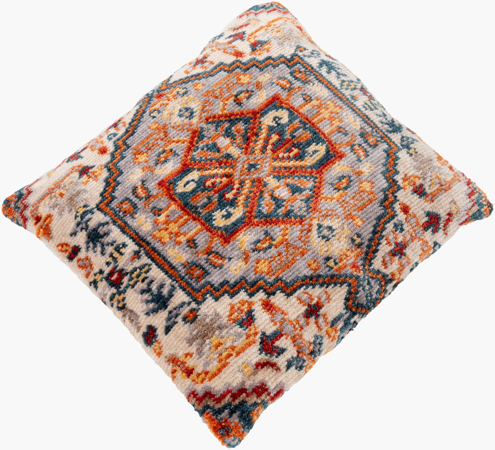 Surya Savona Vibrant 27" Floor Pillow – Stylish Cotton Blend With Eye-catching Pattern For Any Space Burnt Orange Polyester,Cotton,Polyester Sva005-2727