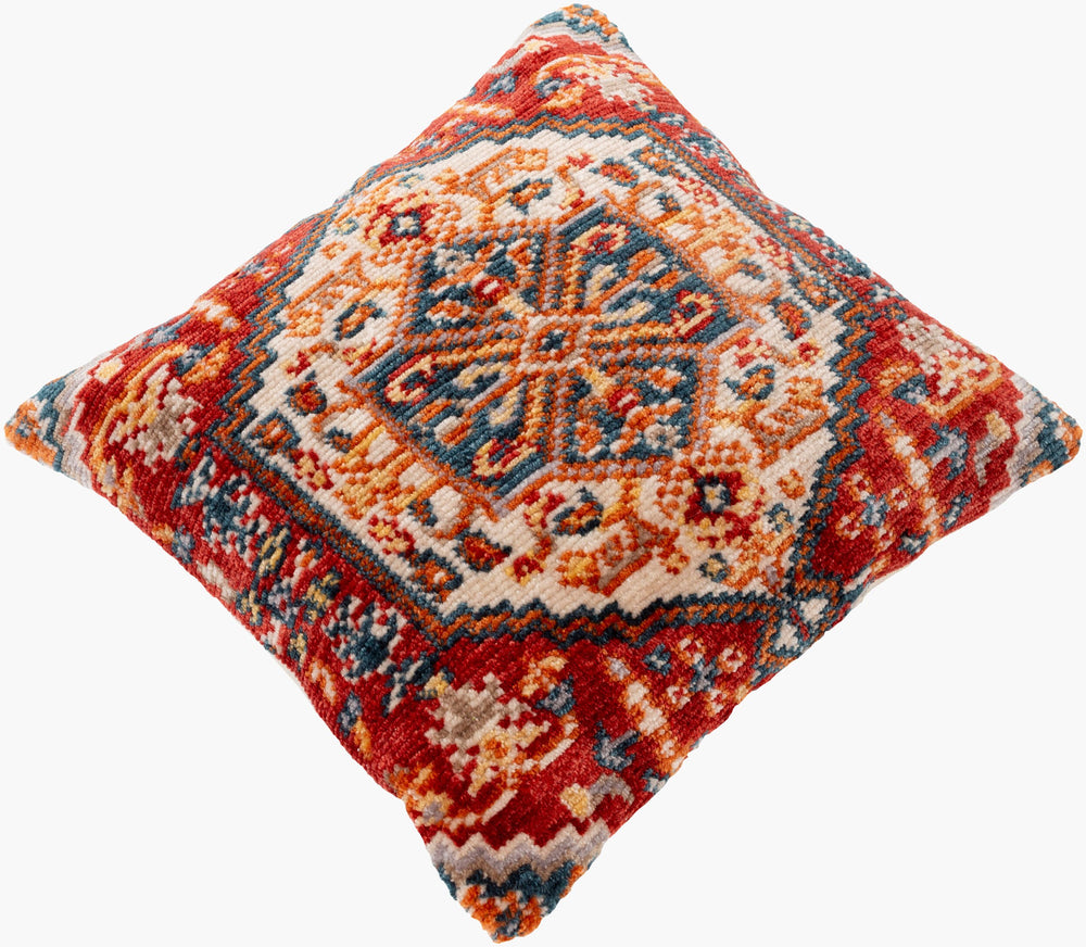 Surya Savona Bohemian Global Style Accent Pillow - 21"L X 21"W, Luxurious Comfort & Artistic Design Burnt Orange Polyester,Cotton,Polyester Sva006-2121p