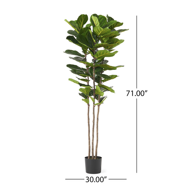 English Elm 180cm Artificial Fiddle Leaf Fig Tree 72 Leaves Faux Botanical Indoor Decor 70522.00