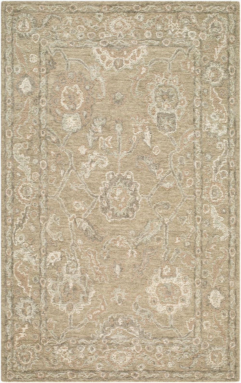 Livabliss Shiv Classics Hand Tufted Wool Area Rug Artisan Crafted for Living Room Warmth Taupe, Sage 9' x 12' SVC2300-912