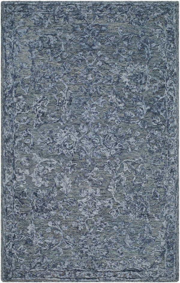 Livabliss Shiv Classics Hand Tufted Wool Area Rug Traditional Artisan Craft for Living Room Slate Blue, Ste 9' x 12' SVC2301-912