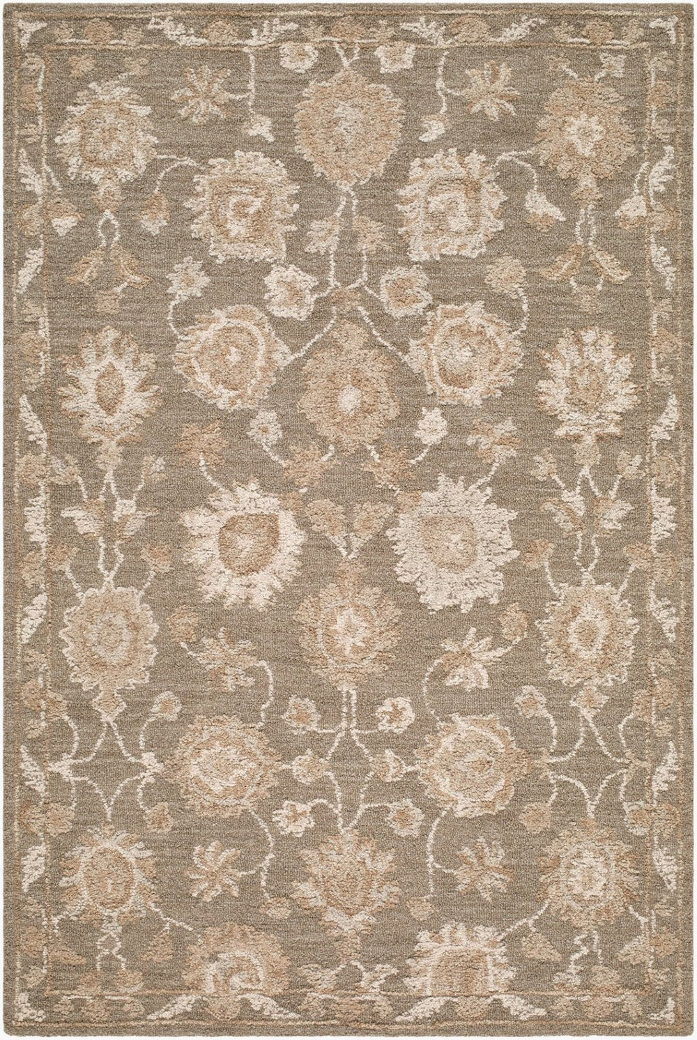 Livabliss Shiv Classics Handmade Wool Tufted Accent Rug for Entryway Bathroom or Bedside Taupe, Ivory 9' x 12' SVC2305-912