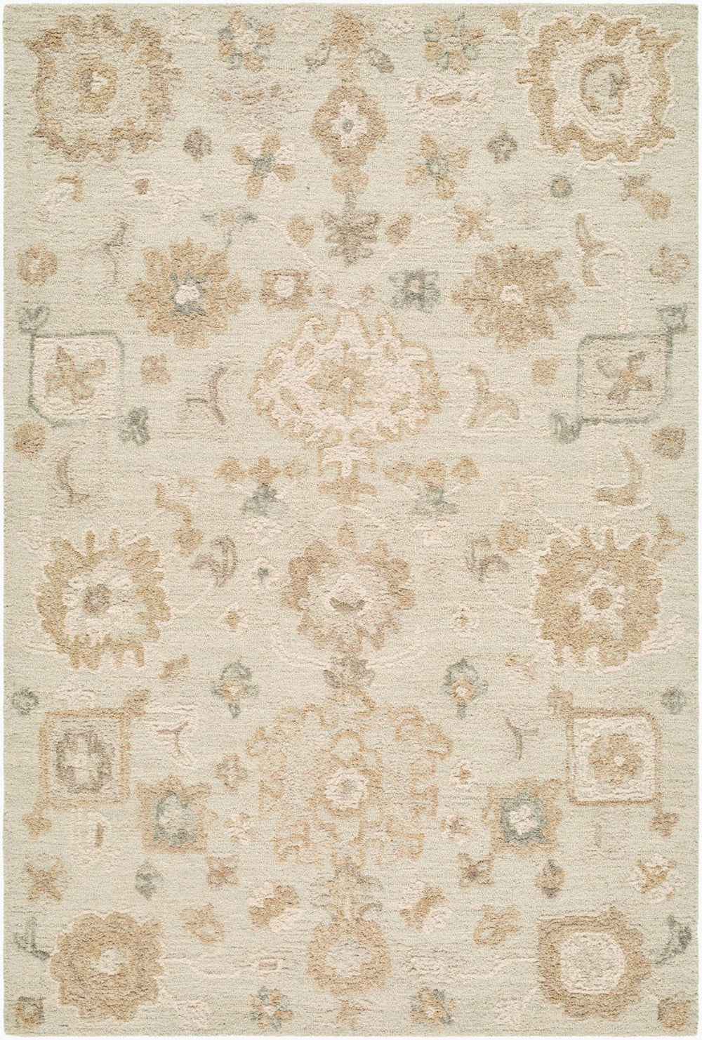 Livabliss Shiv Classics Hand Tufted Wool Rug Traditional Indian Craft for Entryways and Baths Ivory, Sandsto 2' x 3' SVC2306-23