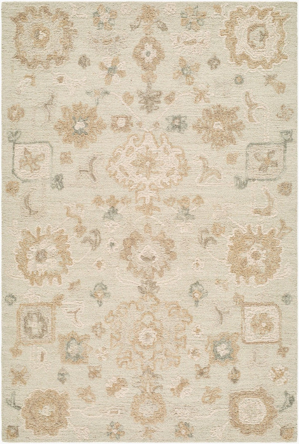 Livabliss Shiv Classics Hand Tufted Wool Rug Traditional Indian Craft for Entryways and Baths Ivory, Sandsto 2' x 3' SVC2306-23