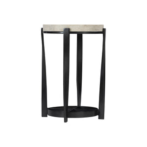 Bernhardt Bernhardt Round Berkshire Accent Table With Laminated Stone Top & Twisted Aged Pewter Steel Base 405123