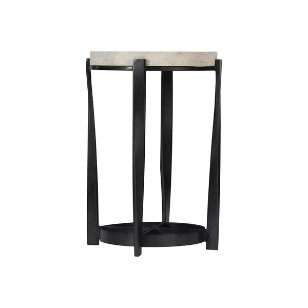 Bernhardt Bernhardt Round Berkshire Accent Table With Laminated Stone Top & Twisted Aged Pewter Steel Base 405123