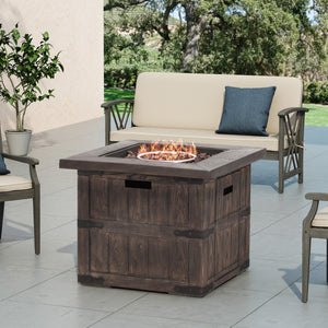 Christopher Knight Home® Noble House Andrew Square Fire Pit - 40,000 Btu Tank Inside